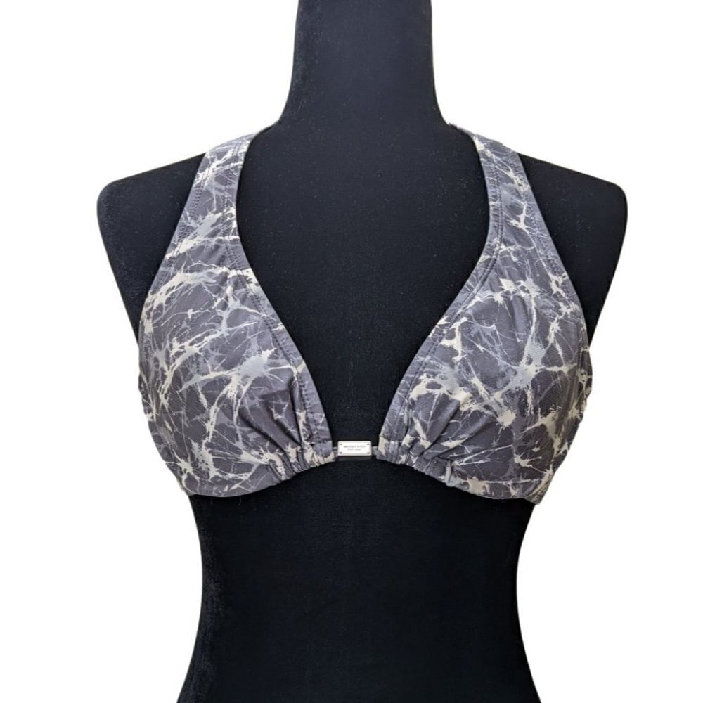 MICHAEL KORS BIKINI Top Size P Gray Paint Splatter Bin C